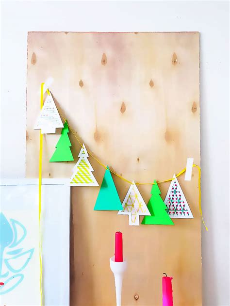 Make A Modern Patterned Pine Tree Holiday Garland