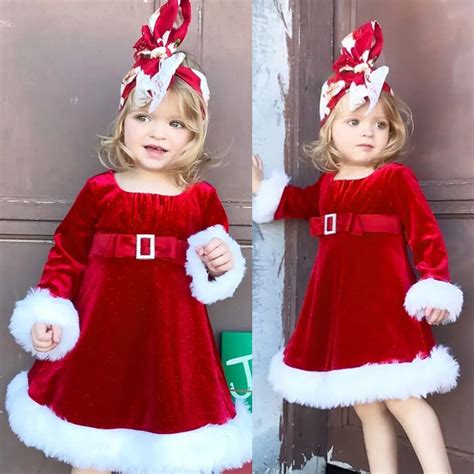 2018 Hot Sale Winter Christmas Dress Children Kids Girls Party ...