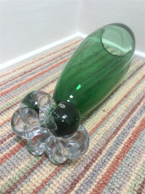 Vintage Mid Century Hand Blown Studio Art Glass Vase Flowers | eBay