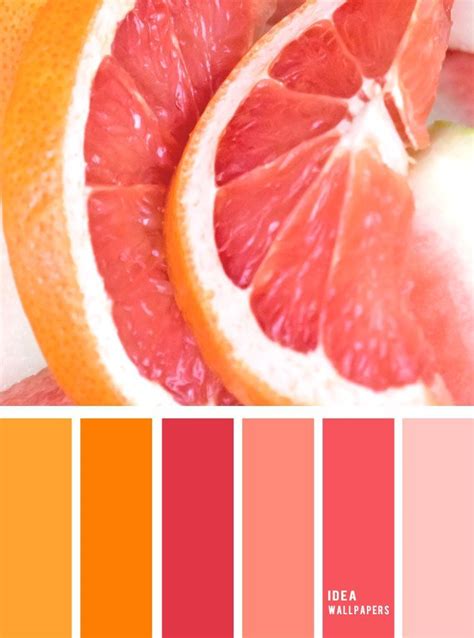 Pink citrus inspired color palette, pink and orange palette #color #colorpalette | Orange color ...