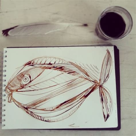 walnut_ink_fish_tara_leaver Blind Contour Drawing, Ink Drawing, Drawings, Drawing Lessons, Art ...