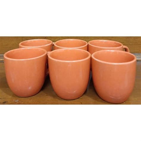170 mL Peach Ceramic Tea Cup Set, Set Contains: 6 Pieces at Rs 120/set in Khurja