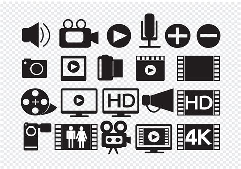 Video Movie Multimedia Icons 646232 Vector Art at Vecteezy