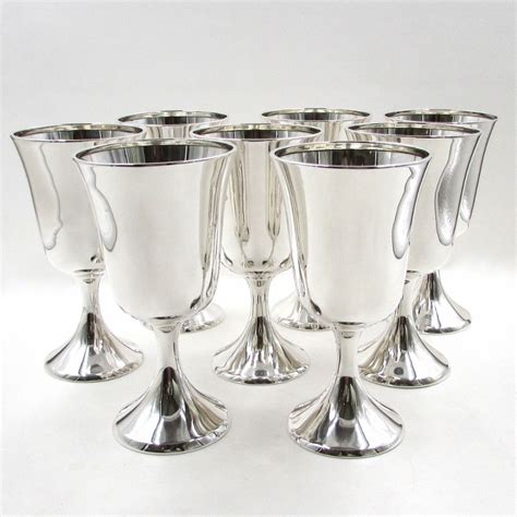 Sterling Silver Manchester Goblets Set of 8 - S & K Ltd.