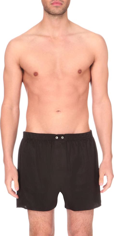 Derek Rose Woburn Silk Boxers in Black for Men - Lyst