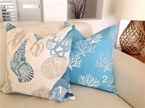 Coastal Cushions Beach House Pillows Coral Nautical Beach