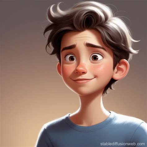 Drawing a Chubby Boy, Pixar Style | Stable Diffusion Online