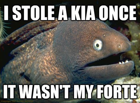 I stole a Kia once it wasn't my forte - Bad Joke Eel - quickmeme