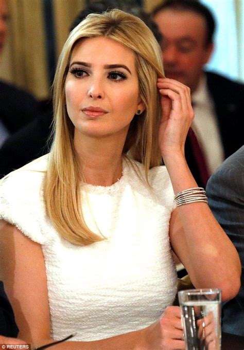 Sitting pretty: Ivanka attended her father Donald's meeting with manufacturing CEOs in the State ...