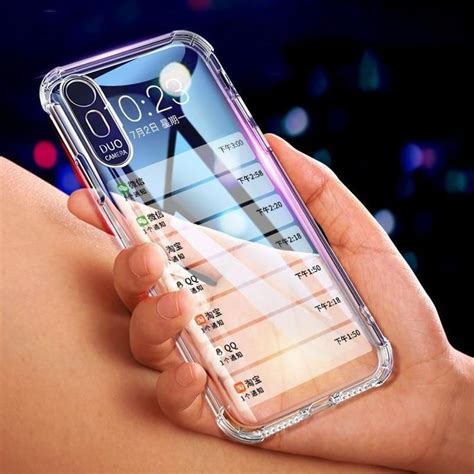 Shock Proof Airbag Case For iPhone Soft TPU Protective Back Cover Transparent Phone Case for ...