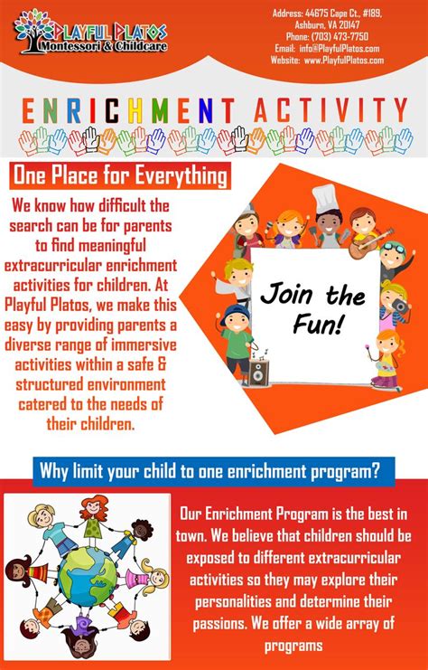 Enrichment Activity | Enrichment activities, Enrichment programs, After school care