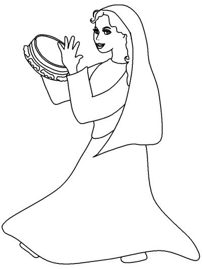 Miriam And Moses Coloring Page Coloring Pages