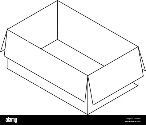 Cardboard box mockup isolated on white background. Shipping box layout, vector illustration ...
