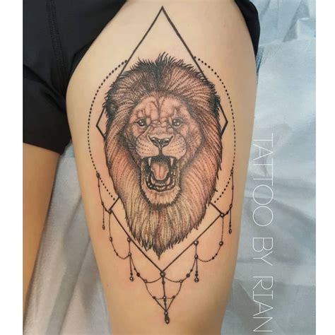 Studio Artease Tattoos — Fierce lion dotwork tattoo by @tattoosbyrian.