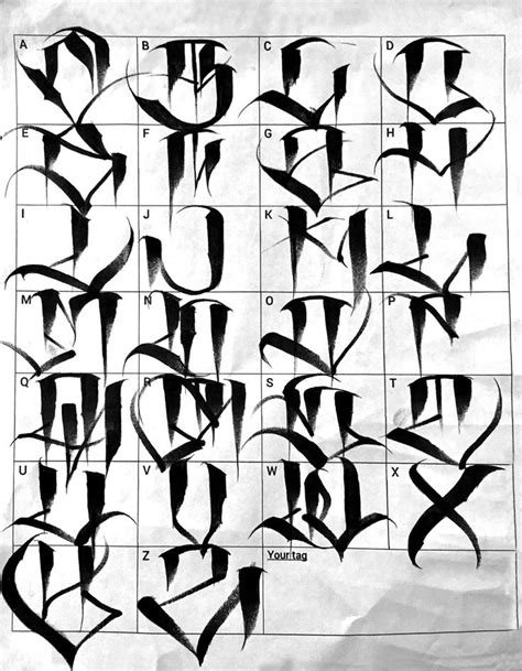 Notable Examples Gangster Graffiti Alphabet 2019 | Tattoo fonts alphabet, Graffiti lettering ...