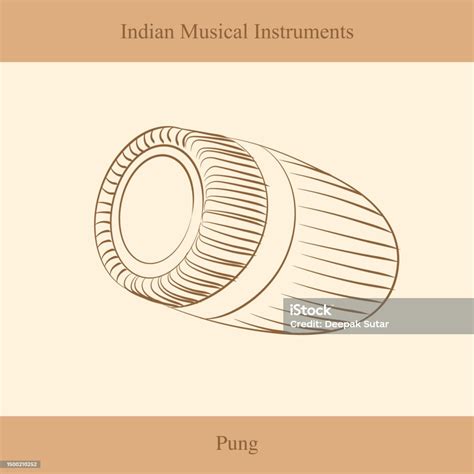 Pung Indian Music Instrument Vector Illustration Stock Illustration ...