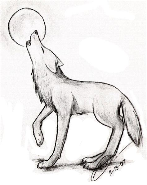 Pencil drawings of animals, Wolf sketch, Wolf drawing easy