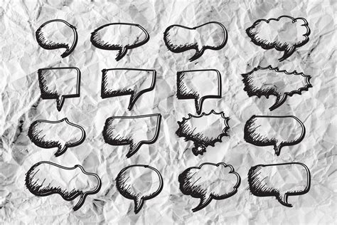 Speech Bubble Sketch Hand Drawn Bubbles Free Stock Photo - Public ...