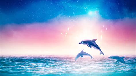 Dolphins Digital Art 4k Wallpaper,HD Artist Wallpapers,4k Wallpapers,Images,Backgrounds,Photos ...