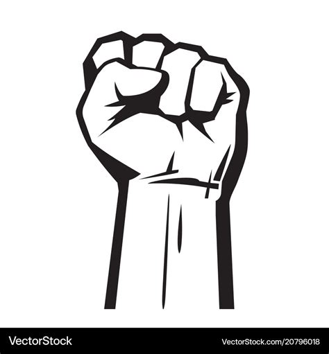 Raised hand with fist Royalty Free Vector Image