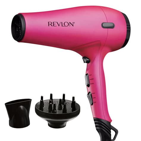 Revlon Pro Collection Tourmaline Ceramic AC Motor Hair Dryer, Pink with Concentrator and ...