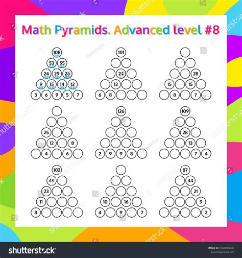 Math Pyramid Educational Game Worksheet. Mathematics puzzle. #Ad , #Ad, #Educational#Pyramid# ...