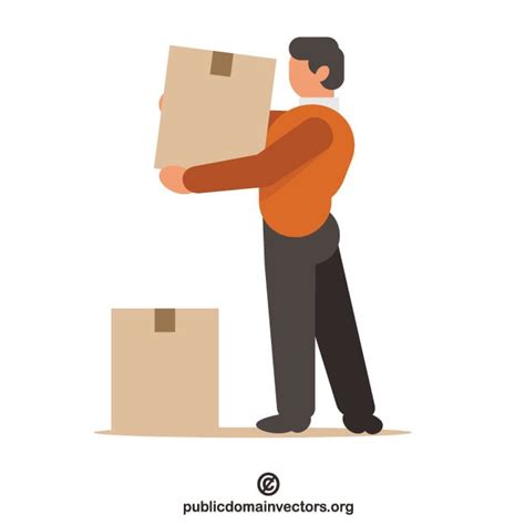 Man moving boxes Royalty Free Stock SVG Vector and Clip Art