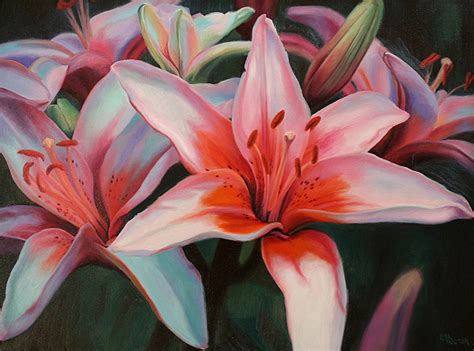 Lily Painting Lily Oil Painting Lily Art Print Flower - Etsy