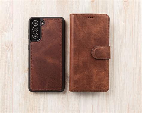 Brown Leather Samsung Wallet Case for S23 S22 S21 S20 S10 - Etsy