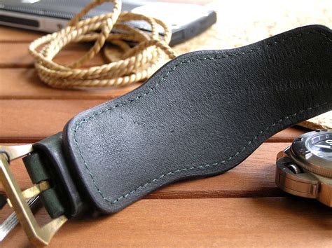 Watch Bund Strap 22mm Leather Green Strap. Watch Band Vintage - Etsy UK