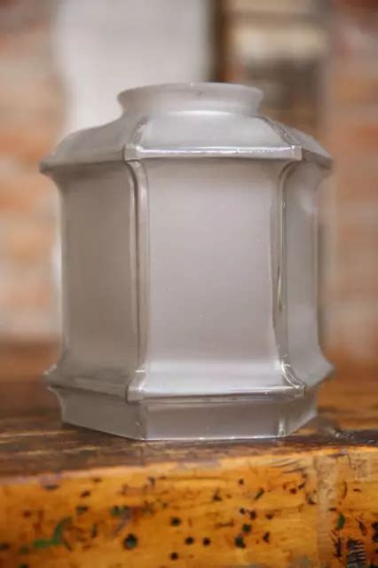 VINTAGE ART DECO Paneled Lamp Sconce Light Fixture Glass Shade Antique ...