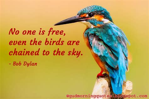 No one is free, even the birds are chained to the sky. - Bob Dylan - Good Morning Quotes