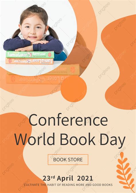 Simple Orange World Book Day And Copyright Education Flyer Template ...