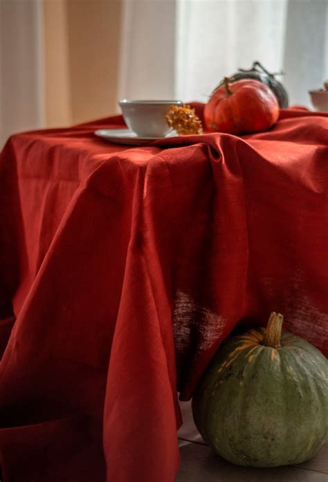 Organic Linen Tablecloth, Round Linen Table Cloth, Washed Linen Tablecloth,farmhouse Tablecloth ...