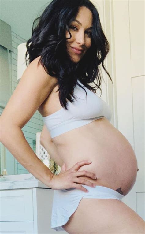 Pregnant Brie Bella Celebrates 3rd Trimester by Baring Her Baby Bump in ...