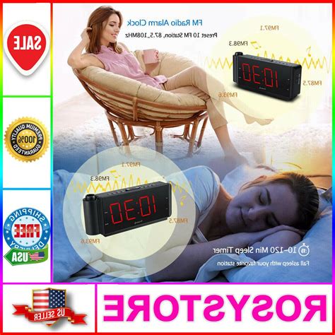 DreamSky Projection Alarm Clock Radio with USB Charging