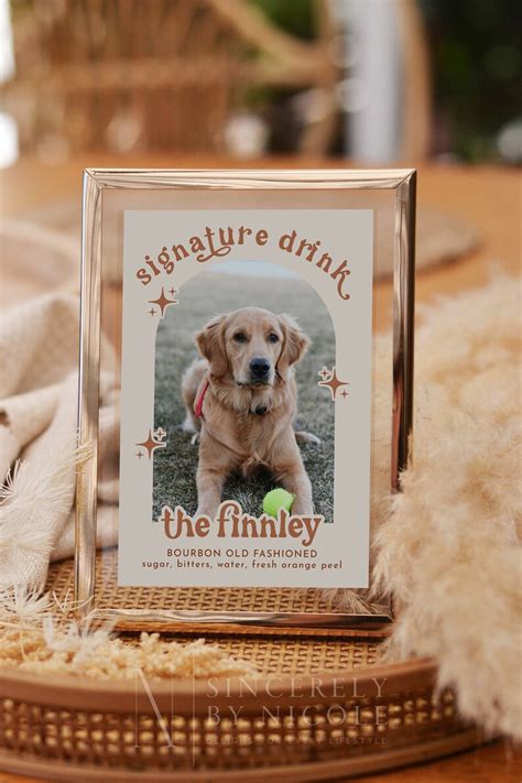 Pet Signature Drink Sign Template Editable Printable Dog - Etsy