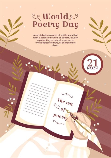 Free Hand-drawn World Poetry Day Poster template to edit