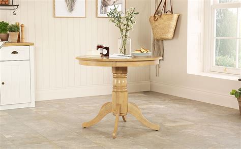 Kingston Round Dining Table, 90cm, Natural Oak Finished Solid Hardwood Only £199.99 | Furniture ...