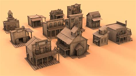 3D Wild West Houses - TurboSquid 1297357