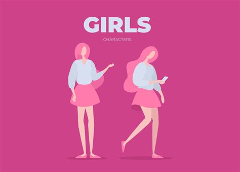 Girls Character Illustration - Vector For Free