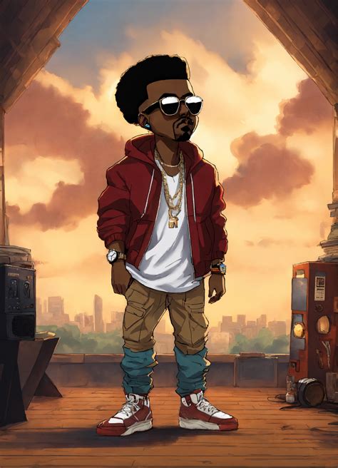 Lexica - Hip hop art style Kanye West boondocks full body