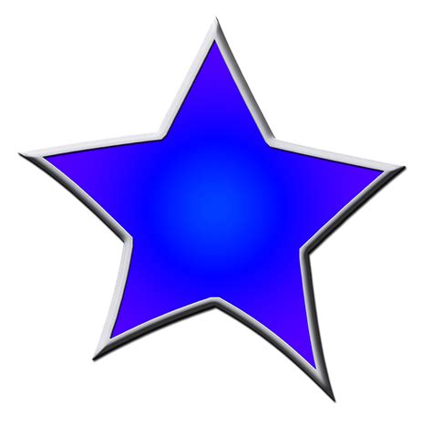 Star In Blue Clipart Borders And Frames Clip Art - Blue Star White Outline - Png Download - Full ...