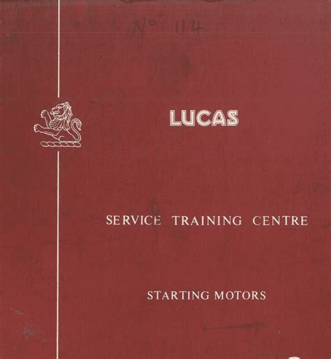 Lucas Starting Motors Service Manual