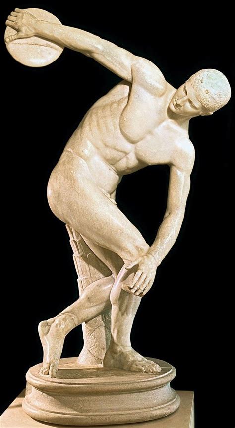 The Discus Thrower, Discobolus Palombara - 1st century AD marble statue, height 155 cm. The ...