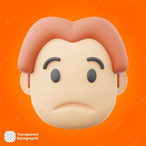 Premium PSD | 3D Emoticon Anguished face