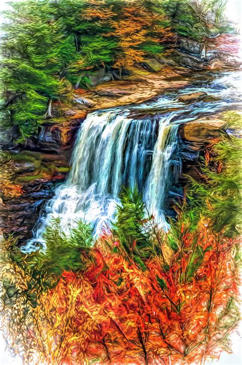 Autumn Blackwater Falls - Paint 3 Photograph by Steve Harrington - Fine ...