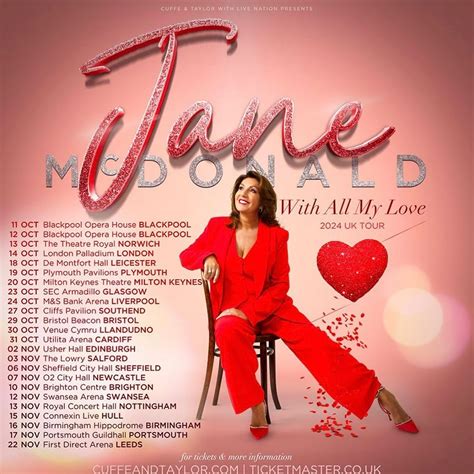 JANE MCDONALD ANNOUNCES 2024 TOUR WITH ALL MY LOVE