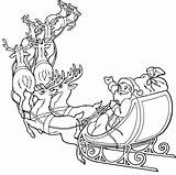 Santa In sleigh coloring Pages Download And print For free sketch template
