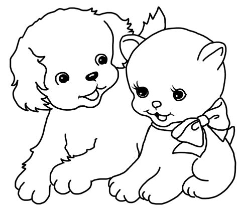 coloriage de chat et chien mignon – 123Dessins | Source #1 des Dessins ...